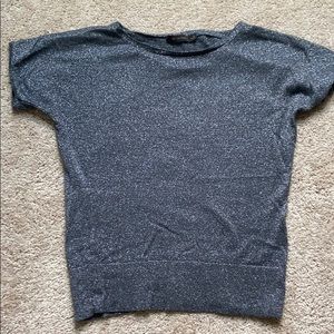 Short Sleeve Metallic Top